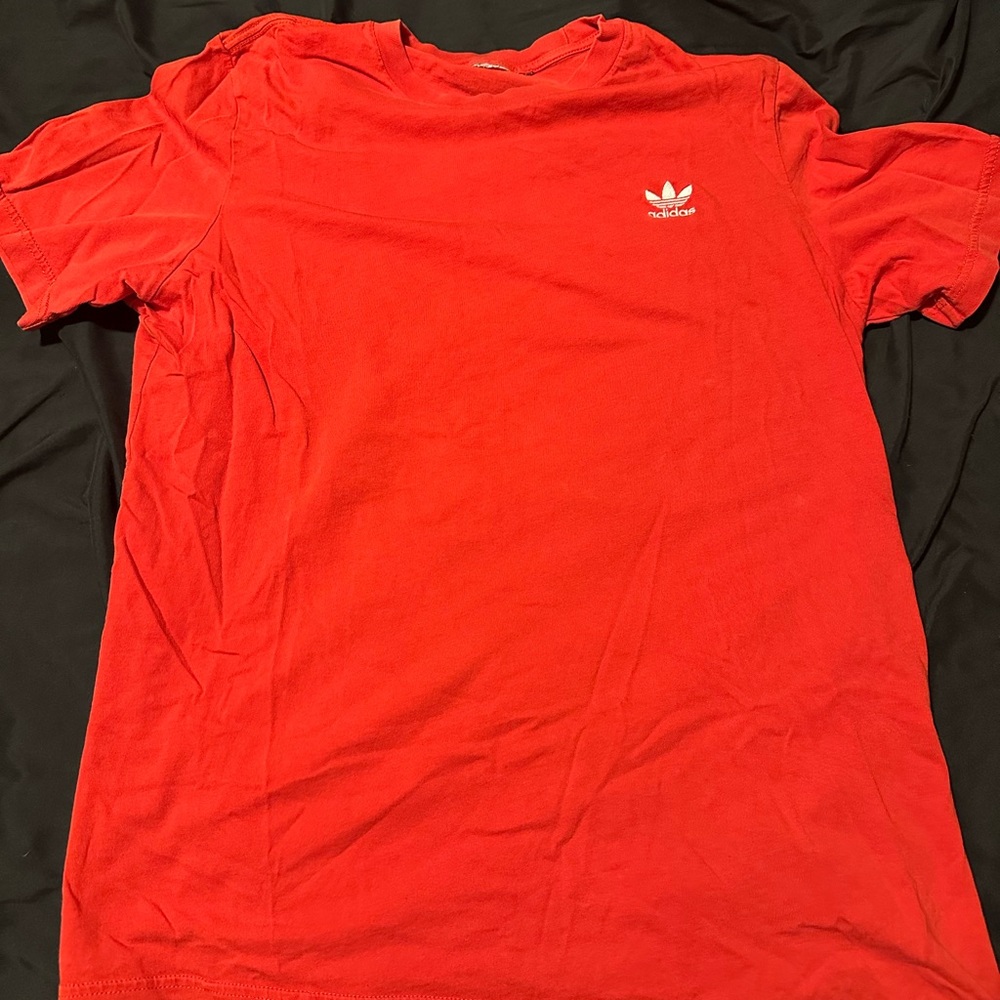 Adidas Men's Red Tee with Logo